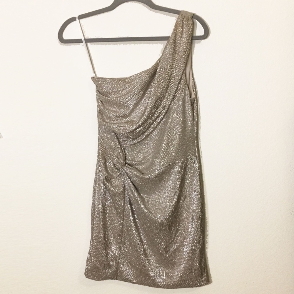 🥂Champagne Chic One Shoulder Mini Dress